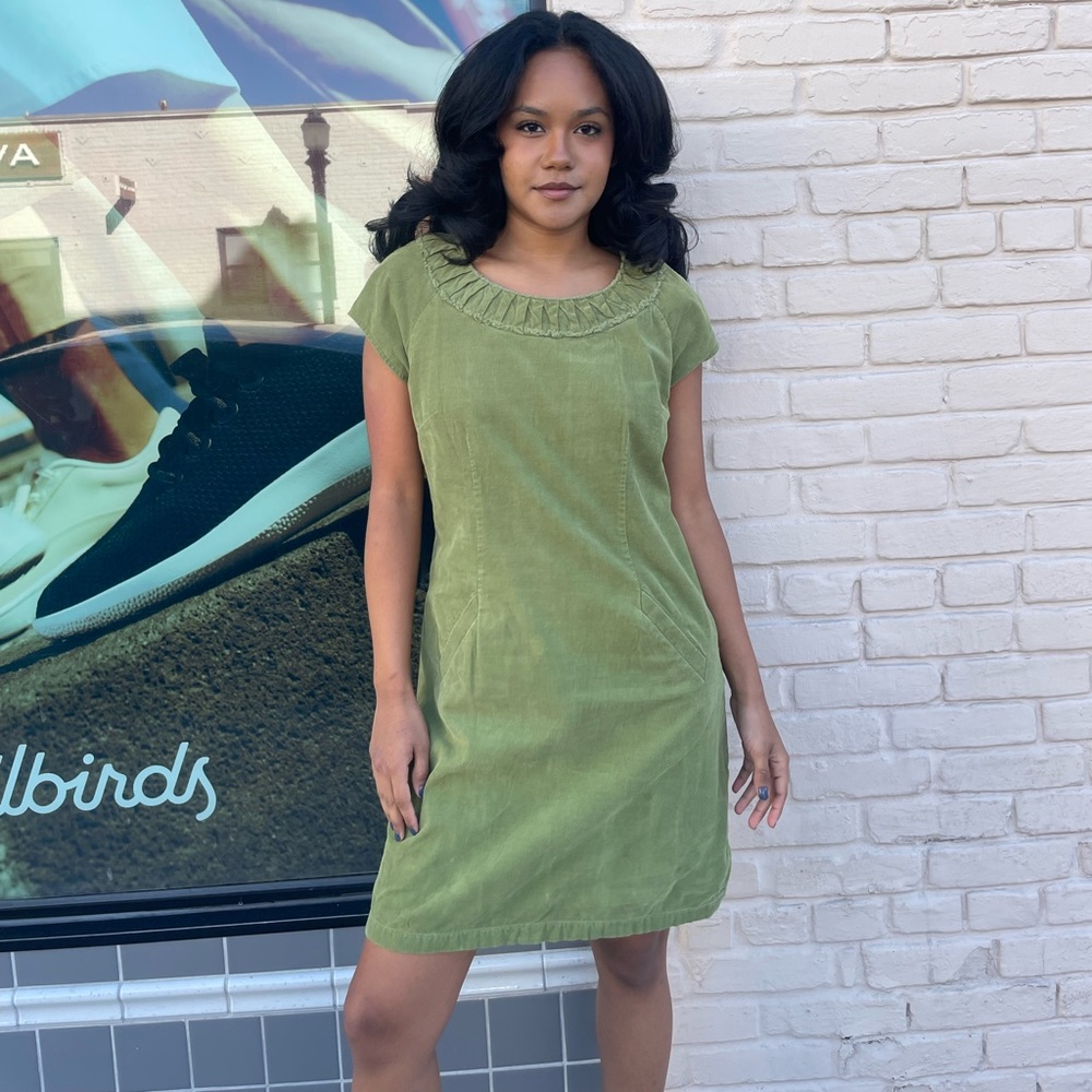 boden green corduroy dress